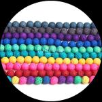 Multi-color Gemstone Various Colors Natural Lava Stone Healing Stone Loose Bead