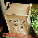Private Label Portable Foldable Storage Woven Laundry Jute Basket Bin,Cotton
