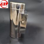 Black Powder Coating 0.016" 22G Spigot Stove Pipe Cleanout Tee