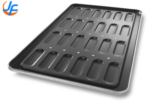 RK Bakeware China-52435 Glazed Nonstick 18 Mold Aluminized Steel Hot Dog Bun Pan