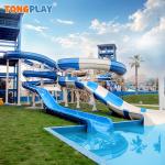 Creative Aquatic Play Equipment Pool Spiral Slide Customized Color