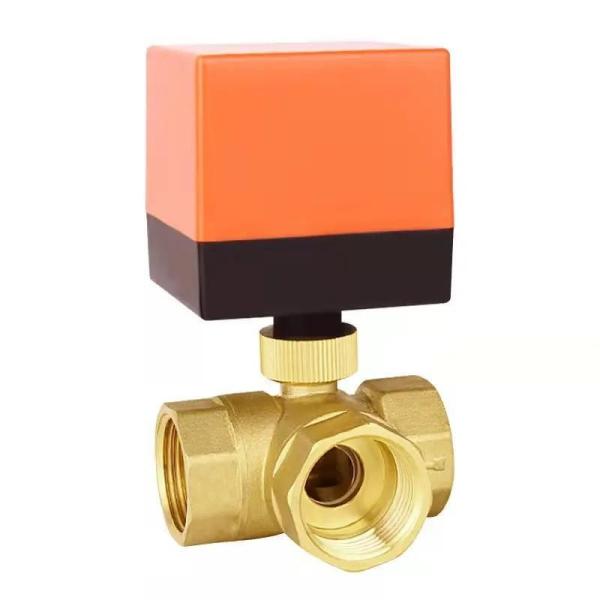 Three-Way Structure Brass Electric Ball Valve for Central Air Conditioning Fan