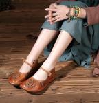 S404 Leather Shoes Handmade Toe Layer Cowhide High Quality Women'S Shoes Custom
