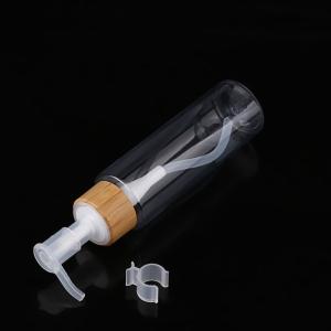 Wholesale 15ml 30ml 50ml transparent clear plastic PET bamboo pump locker airless pump bottles China supplier from china suppliers