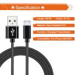 Cloth Braided USB Charging Cable Mini 8 Pin IPhone 5 6 7 8 X XS Compatible
