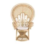 Wooden Rattan Arm Chair Outdoor Wicker Peacock Furniture