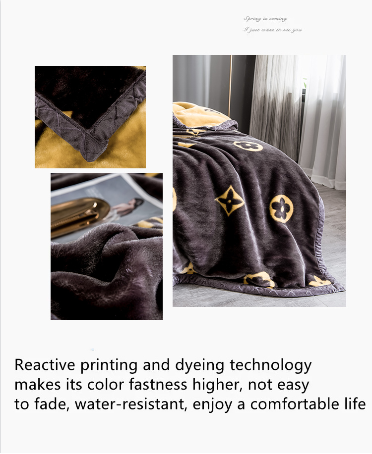 Brushed Pattern Fluffy Bedding Blankets for Winter Sublimation Luxury Blanket