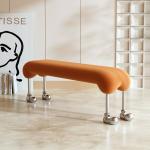 Velvet Star Hotel Bed End Stool Cream Style Dog Stool