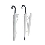 27 Inch 16K White Windproof Hook Handle Umbrella