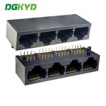RJ45 Multi Port Connector 1X4 8P8C Light Free All Plastic Gold-plated G/Fu