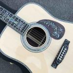 Deluxe Abalone inlays Ebony fingerboard D style acoustic Guitar,OEM Solid Spruce