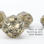 Electroplated Vintage Colored Octopus Metal Dnd Dice Set Dragon and Dragon