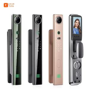 Wholesale Glomarket Tuya Smart 3D Face Recognition Automatic Lock Cat Eye Biometric Fingerprint Digital Password Door Lock from china suppliers