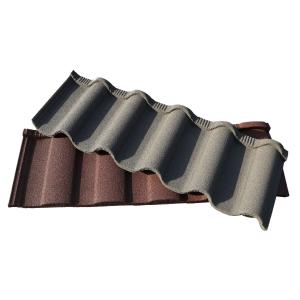 Wholesale 2024 New Type Deep Roman Tile Groove Tile AZ90 Aluzinc Color Stone Coated Metal Roofing Tile Villa Architecture from china suppliers