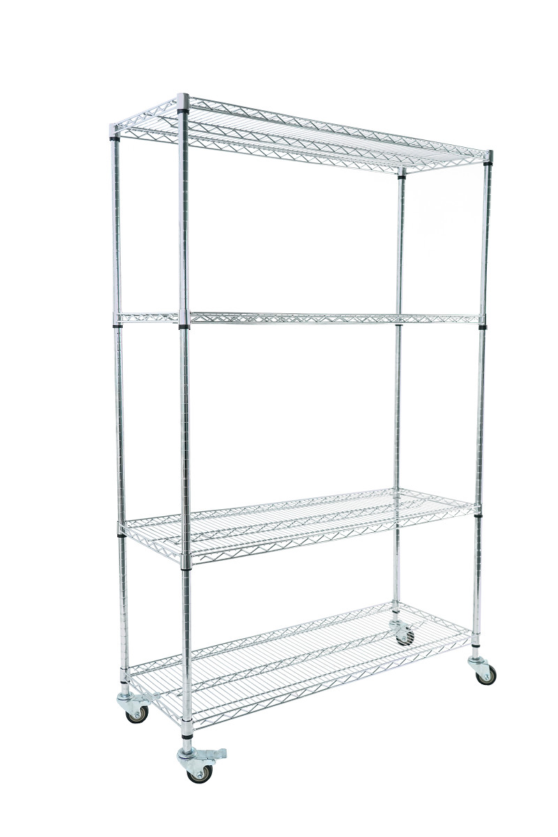 Customized ESD Storage 4 Layers Shelf Trolley Wire Mesh shelving Cart