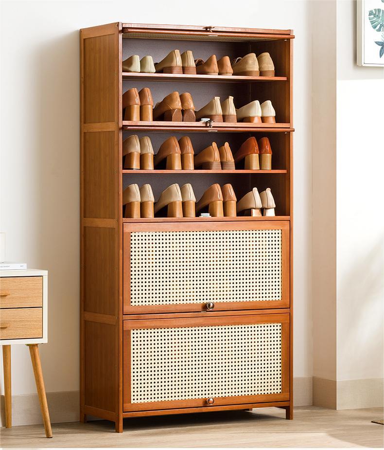 Bamboo 5 Tier Wooden Shoe Rack Storage Organizer Furniture