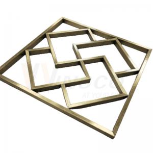 Wholesale Customized Titanium Gold Stainless Steel Metal Fabrication Geometric Abstract Wall Sculpture Art from china suppliers