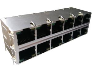 Wholesale 1-1840257-8 Stacked Rj45 Gigabit Modular jack 2x6 Shield W / LED 1-1840257-9 from china suppliers