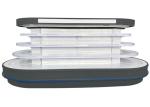 Shopping Mall Multideck Open Chiller Horizontal Round Island Freezer