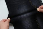 11.2 Oz Black And Black Backside Crosshatch Slub Denim Fabric