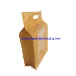 Kraft Side Gusset Flat Bottom Stand-Up Zip pouch, bottom stand up bags 30pcs one