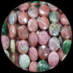 Stylish Indian Agate Red Jasper Stone Loose Bead Strands Faceted Oval Shape