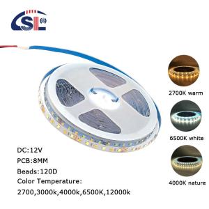 Wholesale High brightness 12V 8mm 120leds SMD2835 Led Strip Light with Double-sided CCT Board from china suppliers