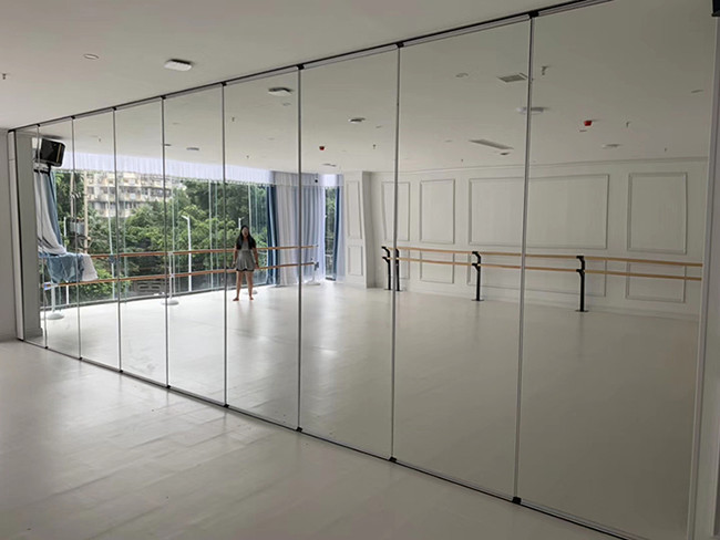 Folding 20db Soundproof Acoustic Glass Partitions For Dance Studio