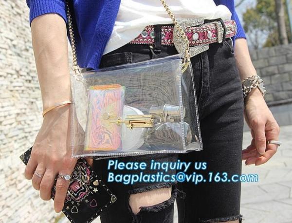 Fashion PVC Tote Bag Shoulder Handbag Transparent PVC Beach Bag, Fashion