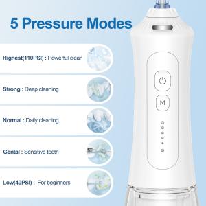 Wholesale 5 Modes Water Flosser 360° Rotation Oral Irrigator IPX7 Waterproof 6 Jet Tips Water Jet Teeth Cleaner from china suppliers