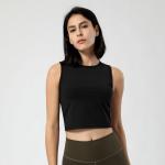 Women 210gsm Workout Vests For Women Tie Up Drawstring Sports T Shirt Top