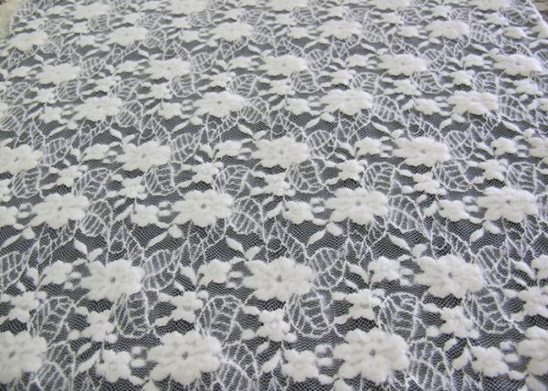 Quality Washable Brushed Floral Lace Stretch Fabric / Nylon Cotton Spandex Fabric CY-LQ0043 for sale
