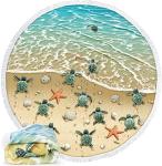 60" Round Beach Microfiber Towel , Large Microfibre Beach Towel