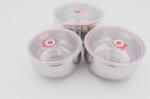 3 pcs Small size Kitchenware stainless steel storage container set round shape