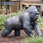 Dark Blue Custom Bronze Sculpture Metal Casting Outdoor Gorilla Statue