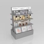 Retail Store Furniture Grey Wooden Island Cabinet For Multi-Functional Store