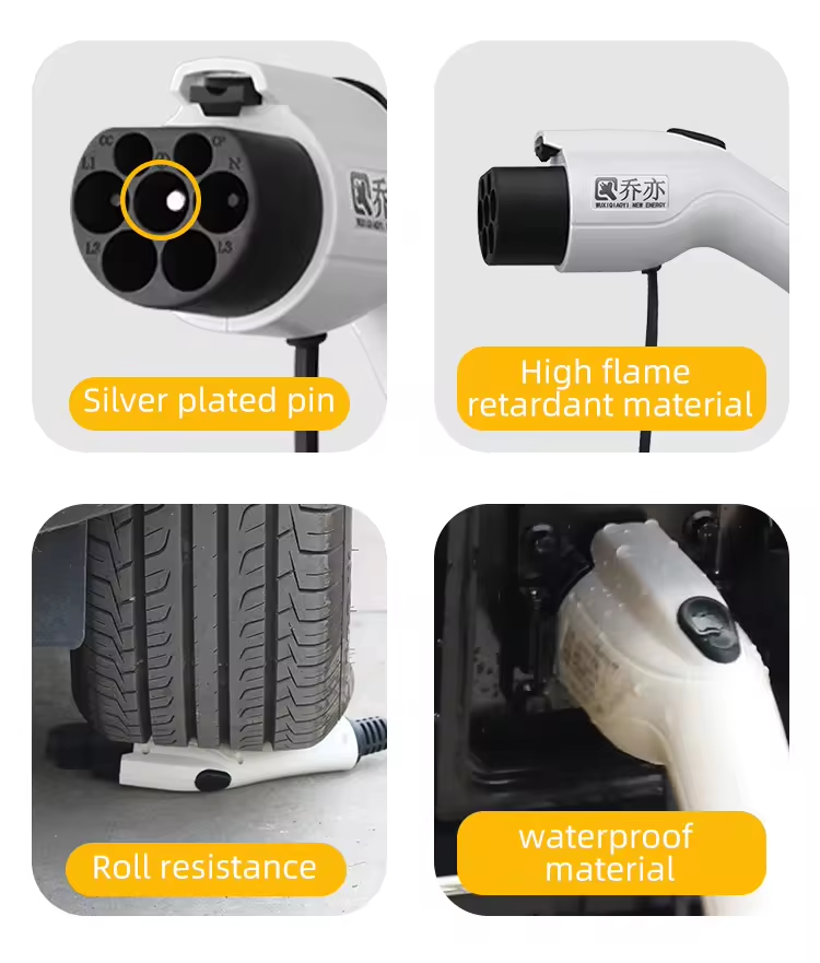 PC Copper GBT 16a EV Patch Cord for 3.5KW Electric Cars 1Meters Cable Length and Wireless Pile