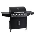 Steel 5 Burner Propane Outdoor Camping BBQ Cooking Oven Grill with Side Burner