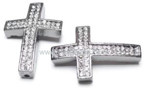Wholesale Crystal Pave Gun Black Plated Alloy Cross AL14032 from china suppliers