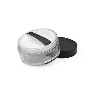 Wholesale plastic loose powder case with sifter screw black lid Plastic empty eye cream jar round eye shadow case cosmetics jar from china suppliers