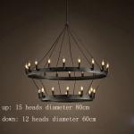 Wrought iron Chandelier art retro industrial Black LOFT restaurant bar clothing
