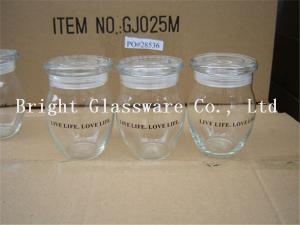 Wholesale extremely white glass storage jar with lid, glass container cheap from china suppliers