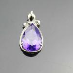 Rose Gold Plated 925 Silver Pendant with 10mmx14mm Pink Cubic Zircon(PSJ0423)
