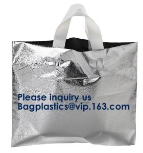 Wholesale PLA COMPOSTABLE Biodegradable Plastic Trifold Handle Bag For Shopping Market, CLEAR FROSTED SOFT LOOP SHOPPER BAG from china suppliers