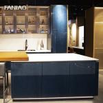 Custom UV Kitchen Cabinet With Walnut Island Table Bespoke Kitchen Cabinetry