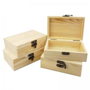 Wholesale FSC Unfinished Hinge Lidded Wooden Box Pine Wood Gift Box For Crafts from china suppliers
