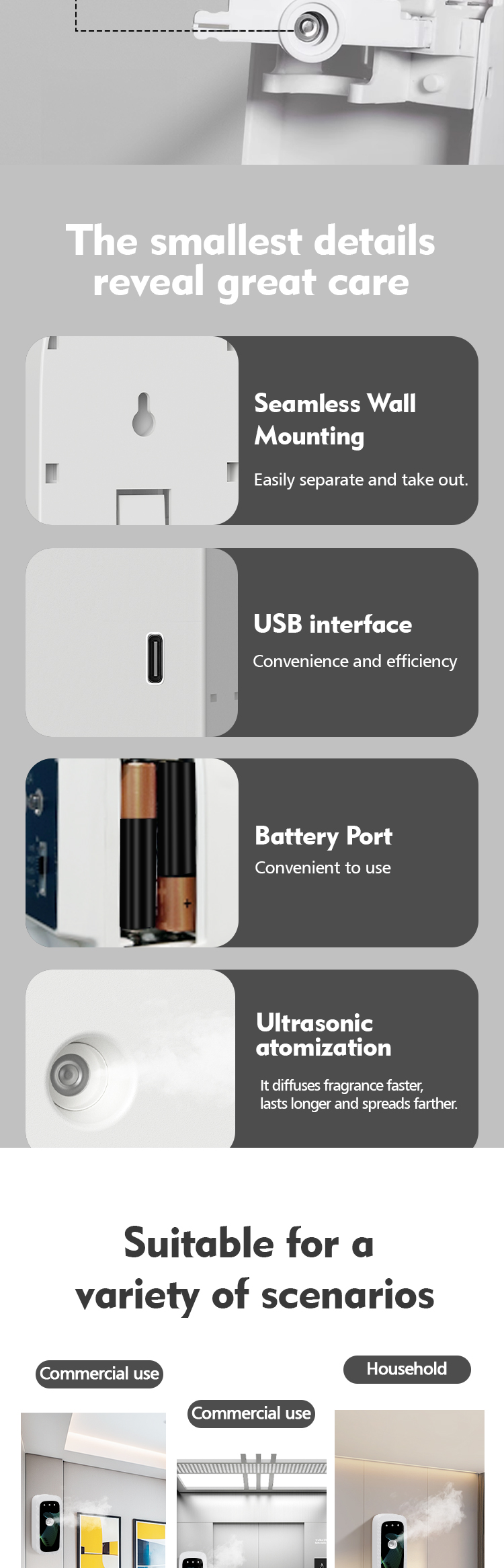 Smart USB Rechargeable Aroma Diffusers Remote Control Smart Aromatherapy Diffuser