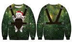 Sustainable Mens Sublimation Print Sweater 100% Polyester Fleece Round Neck