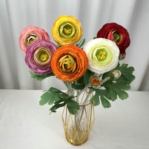Wholesale Rubble cloth with 2 heads, lotus flower simulation bouquet, wedding decoration, home decoration, artificial flowers, countryside road guide, flower from china suppliers