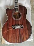 Solid mahogany wood left handed grand cutaway acoustic guitar jumbo size
